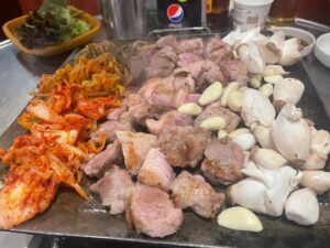 a plate of food on a table